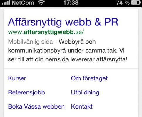 Google prioriterar mobilvänliga sidor